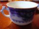 1925 Crumlin Flow Blue Myott & Sons England Tea Cup & Saucer Semi Porcelain L 2 Cups & Saucers photo 7