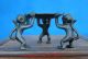 Antique Collectible Handmade Candlestick Copper Monkey & Plate Art Deco Brown Metalware photo 2