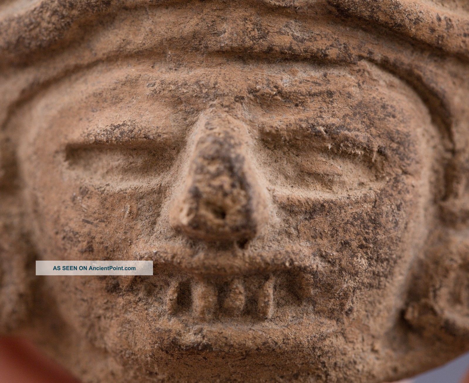 Zapotec Terracotta Underworld Deity Head - Precolumbian Artifact - Ancient Pottery The Americas photo