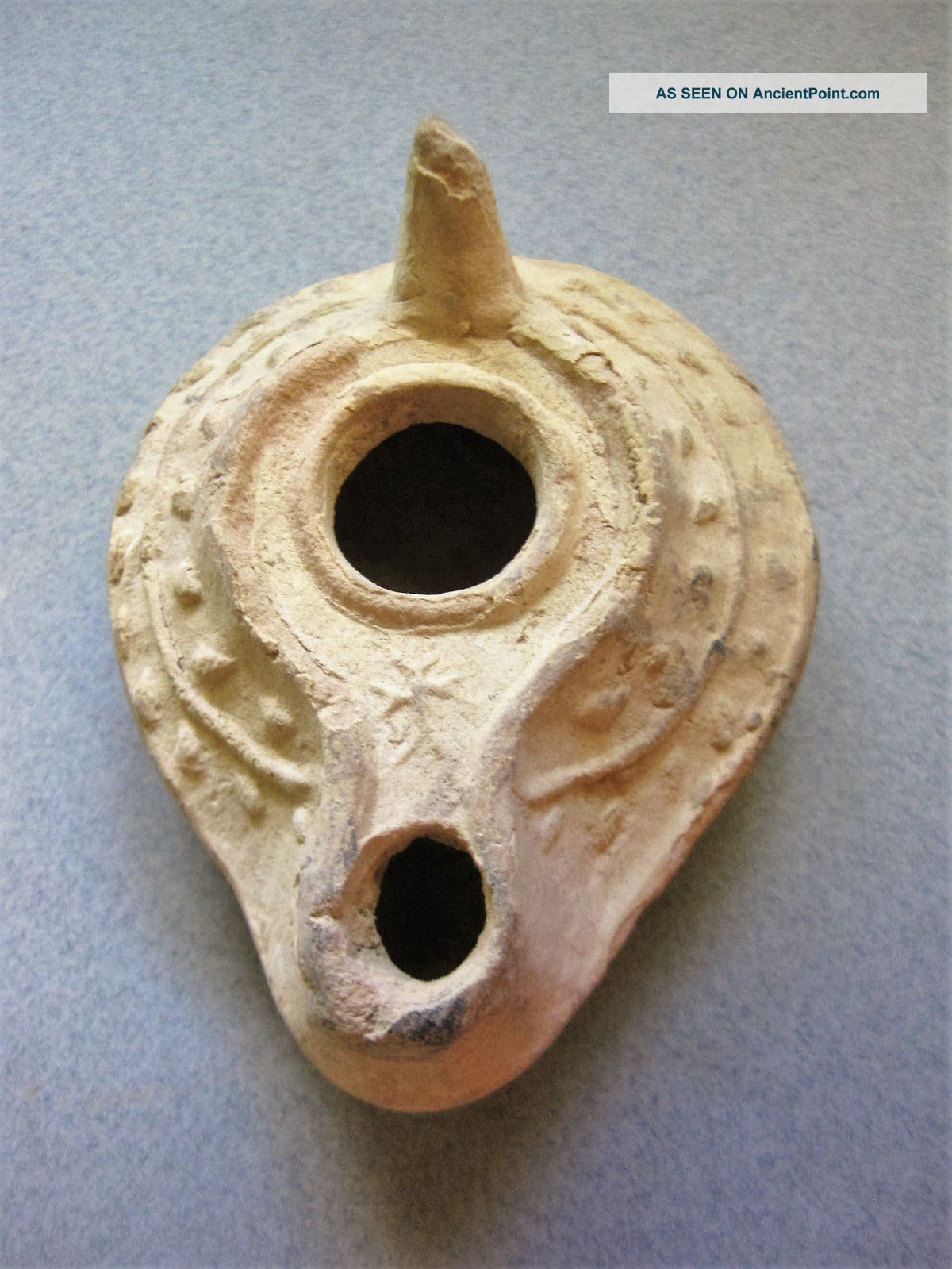 A Byzantine Pottery Oil Lamp With Cross,  6th To Early 7th Century Ad Holy Land photo