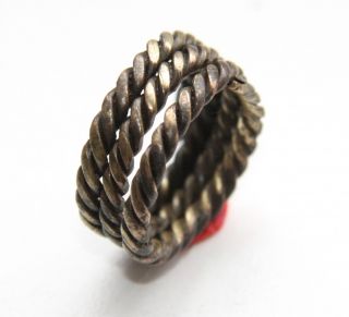 Ancient Old Viking Bronze Spiral Twisted Ring (now02) photo
