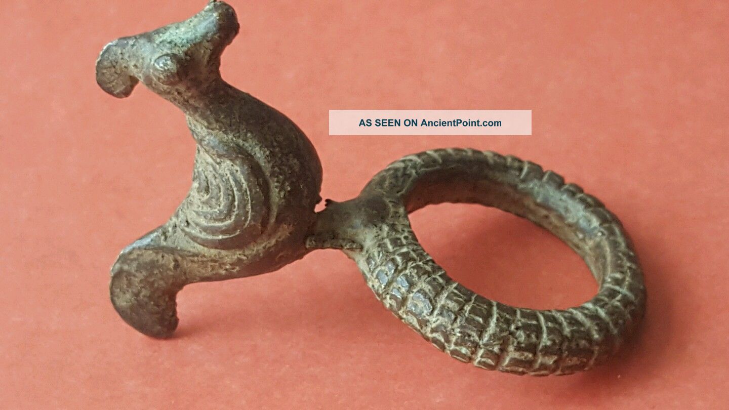 Fantastic Ancient Roman Massive Bronze Rooster Ring Roman photo