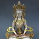 Chinese Silver Bronze Gilt Tibetan Buddhism Statue - White Tara Buddha Other Antique Chinese Statues photo 1