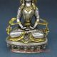 Chinese Silver Bronze Gilt Tibetan Buddhism Statue - White Tara Buddha Other Antique Chinese Statues photo 2