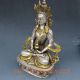 Chinese Silver Bronze Gilt Tibetan Buddhism Statue - White Tara Buddha Other Antique Chinese Statues photo 4