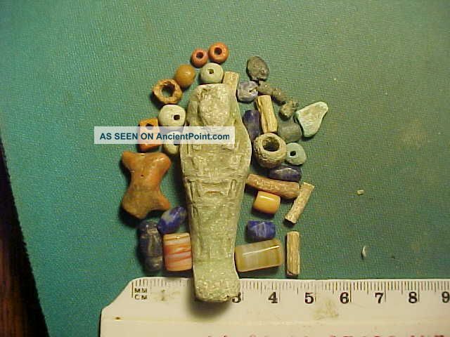 30,  Ancient Beads Circa 1000 Bc - 700 Ad,  Egyptian Faience Shabti Roman photo
