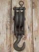 Vintage Industrial Pulley Hook Wheel Old Victorian Edwardian Factory Block Rope Other Antique Hardware photo 2