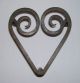 Vintage Solid Wrought Iron Heart - Shaped Hearth Or Fireplace Trivet W/3 Legs Trivets photo 4