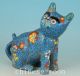 Rare Chinese Old Cloisonne Handmade Carved Cat Statue Figure Ornament Other Antique Chinese Statues photo 1