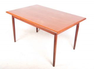 Retro Danish Dining Table Large Extending Teak Mcm Vintage 1960s 70s photo