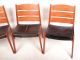 4 Retro Danish Dining Chairs Teak Leather Dining Chairs 1960s 1970s Vintage 1900-1950 photo 2