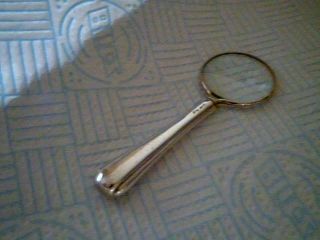 Vintage;1910;classic; Design.  Solid Silver,  Magnifying Glass H Marked photo