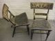 Pair Black Victorian Hitchcock Style Chairs Gilded Antique Gold 1800-1899 photo 6