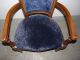 Vintage Pair Hollywood Regency High Back Lounge Arm Chairs Blue Velvet 022701 Post-1950 photo 9