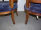 Vintage Pair Hollywood Regency High Back Lounge Arm Chairs Blue Velvet 022701 Post-1950 photo 10