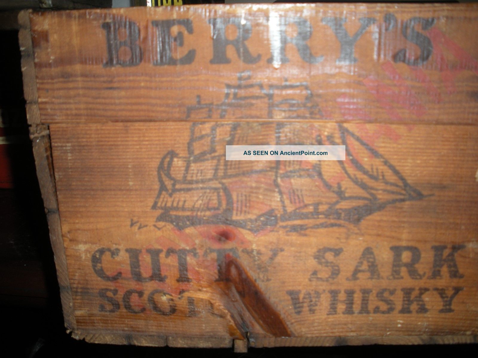 Antique Wood Box Berry Bros - Cutty Sark Scotch Whiskey Wine Crate Scotland Boxes photo