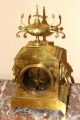 French Bronze Mantel Clock Cca 1890 With Two Candelabra Sgn.  Ed.  Armelin Paris Clocks photo 6