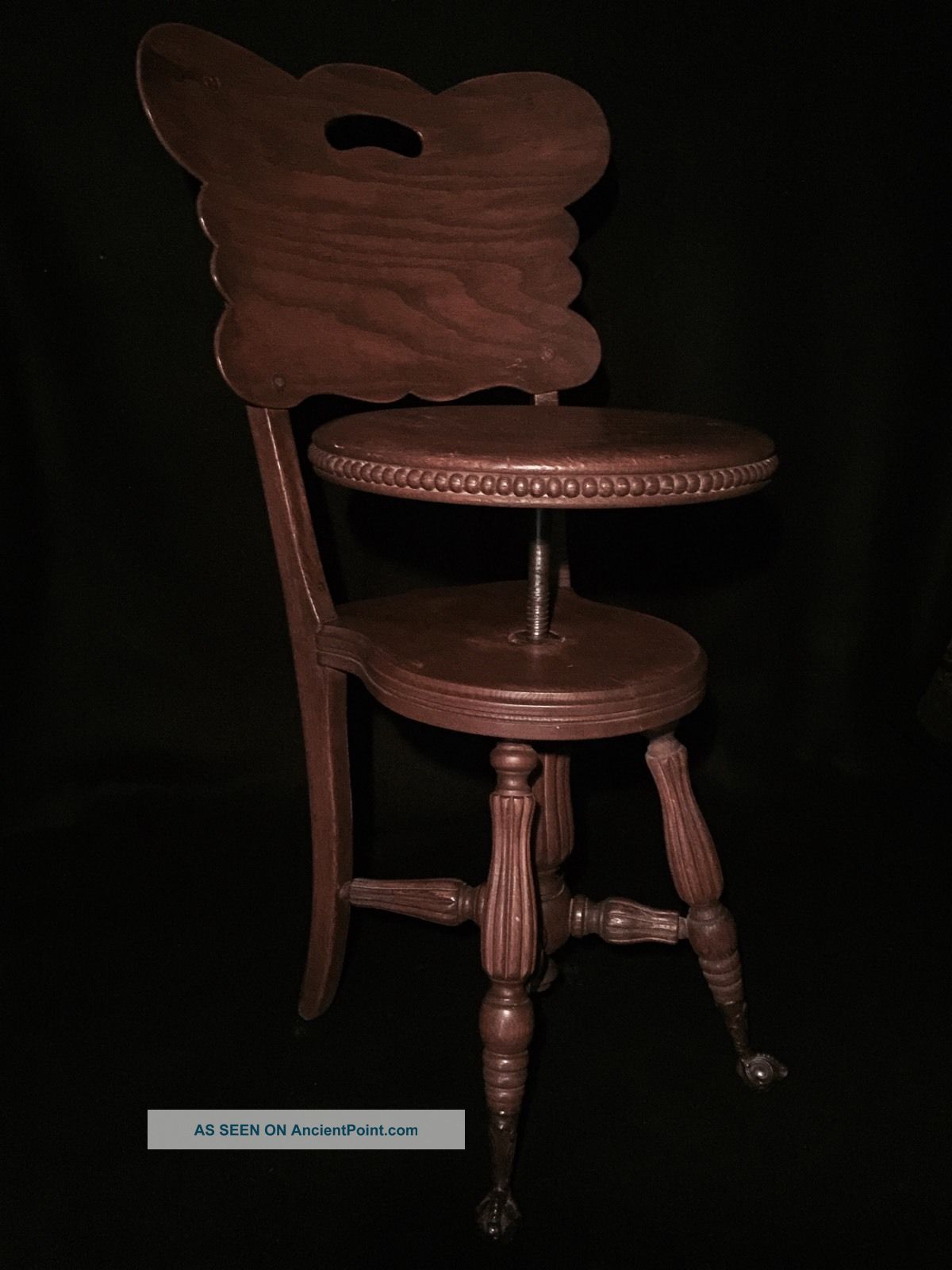 C.  1884 Chair - Back Piano Stool Made By H.  D.  Bentley Co.  Fremont,  Chicago 1800-1899 photo