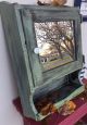 Vintage Medicine Wood Cabinet Shabby Chic Rustic Primitive Green Mirror Unknown photo 3