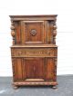 Carved Jacobean Oak Curio Cabinet China Closet 6332a 1900-1950 photo 5