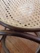 Vtg Mid Century Bentwood Rattan Stool Wicker Cane Seat Chair Thonet Eames Era Mid-Century Modernism photo 6