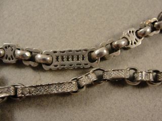 Good Victorian Silver Long Link Albert Watch Chain.  C1890 photo
