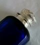 A Cut Glass Bristol Blue Scent Bottle.  Sterling Silver Mount.  Birmingham 1902 Bottles photo 7