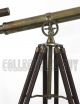 Antique Victorian Marine Brass Vintage Double Barrel Telescope Wooden Tripod Telescopes photo 2