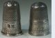 Two Victorian Sterling Silver A Keepsake & Forget - Me - Not Thimbles,  Ca.  1860 Thimbles photo 2