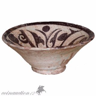 Stunning Near Eastern Islamic Terracotta Glaze Paint Bowl 1200 - 1400 Ad photo