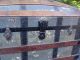 Large Shabby Vintage Antique Wood Metal Dome Top Steamer Trunk Chest 1800-1899 photo 5