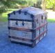 Large Shabby Vintage Antique Wood Metal Dome Top Steamer Trunk Chest 1800-1899 photo 7