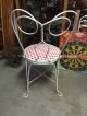 Antique Ice Cream Parlor Chair Twisted Iron Shabby Vtg Cottage Chic Rare 1900-1950 photo 1