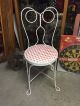 Antique Ice Cream Parlor Chair Twisted Iron Shabby Vtg Cottage Chic Rare 1900-1950 photo 2