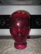 Vintage Mid Modern Retro Magenta Red Glass Head Face Mannequin Display Spain Mid-Century Modernism photo 1