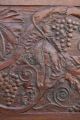 19thc Wooden Mahogany Relief Carved Panel: Grapes & Vine Leaves C1880s Other Antique Woodenware photo 2