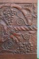 19thc Wooden Mahogany Relief Carved Panel: Grapes & Vine Leaves C1880s Other Antique Woodenware photo 3