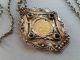 Antique Ottoman Gilded Silver Filigree Medallion & Necklace,  Gold Coin Xixcent. Islamic photo 3