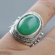 Chinese Exquisite Tibet Silver Inlaid Green Jade Handwork National Fashion Ring Rings photo 2
