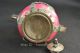 Collectible Old Handwork Red Jade Armored Miao Silver Dragon Cloisonne Tea Pot Other Chinese Antiques photo 1