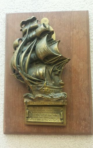 Vintage Brass Cutty Sark Sailing Ship Door Knocker photo