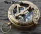 Brass Compass Sun Clock Vintage Push Button Marine Maritime Sundial Nautical Compasses photo 1