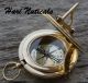 Brass Compass Sun Clock Vintage Push Button Marine Maritime Sundial Nautical Compasses photo 2