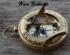 Brass Compass Sun Clock Vintage Push Button Marine Maritime Sundial Nautical Compasses photo 3