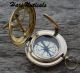 Brass Compass Sun Clock Vintage Push Button Marine Maritime Sundial Nautical Compasses photo 5
