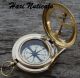 Brass Compass Sun Clock Vintage Push Button Marine Maritime Sundial Nautical Compasses photo 6