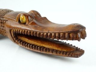 Vintage Hand Carved Crocodile Figure Sepik River Papua Guinea C1970s photo