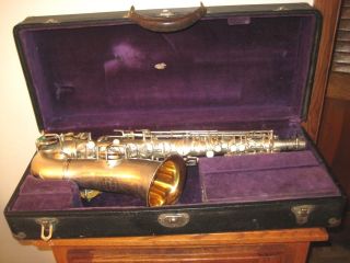 Antique Conn Saxophone Dated 1914 photo