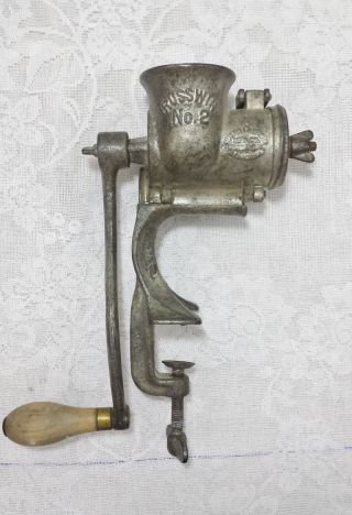 Antique C.  1901 Russwin No.  2 Hand Crank Food Meat Grinder Chopper Made In Usa photo