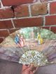 Victorian Antique Hand Painted Gold Leaf Carved Mother Of Pearl Folding Fan Other Antique Decorative Arts photo 7